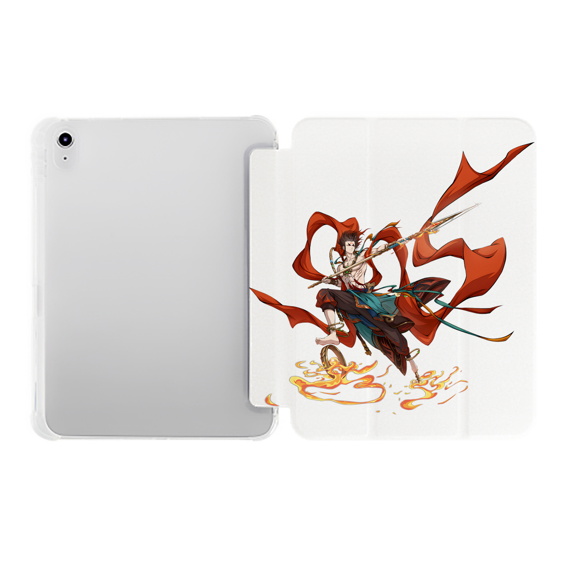 （画像用） Ne Zha 2 ナタ 魔童の大暴れ IPad ケース ペン収納付き 三つ折りスタンド PUレザー×シリコン 対応機種9.5/10.5/10.9インチ